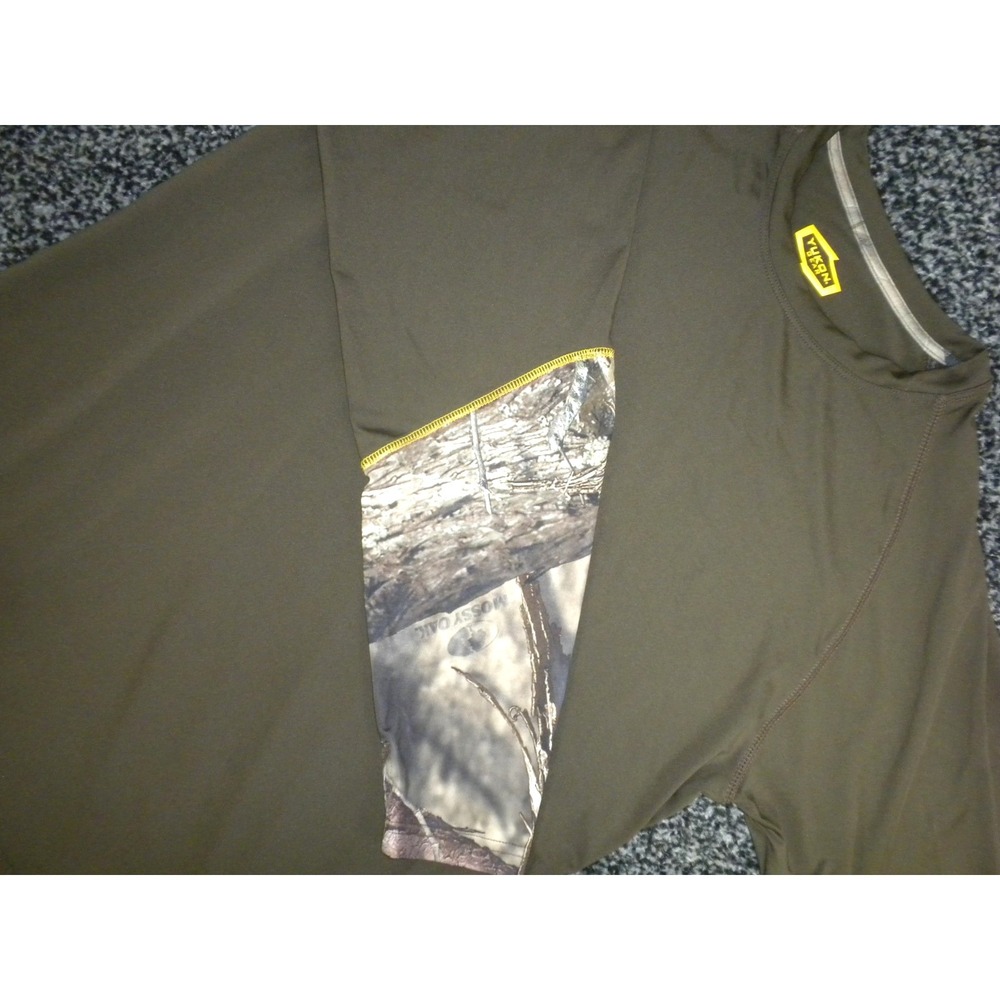 Yukon Gear Shirt Mens L Green Camo Scent Factor Hunting Performance Base Layer‎